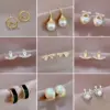 Wholesale Copper Vacuum Plating Pearl Zircon Heart Shape Flower Butterfly Casual Simple Style Drop Earrings For Women'S
