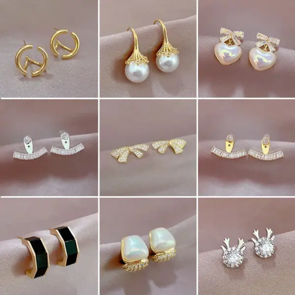 Wholesale Copper Vacuum Plating Pearl Zircon Heart Shape Flower Butterfly Casual Simple Style Drop Earrings For Women'S