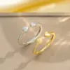 Wholesale Jewelry Elegant Classic Style Heart Shape Snake Butterfly Copper Zircon 18K Gold Plated K Gold Plated Inlay Open Rings