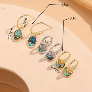 Wholesale Copper Geometric Zircon 14K Gold Plated Elegant Classic Style Earrings