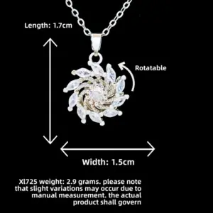 XL725 Rotating Flower Necklace / Silver