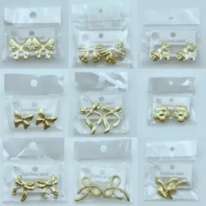 Fashionable Unique Stainless Steel Butterfly Knot Ear Cuff Women's Personality Folding Wavy Texture Earrings Luxury Style