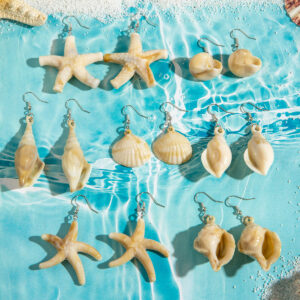 Wholesale Cross-Border Bohemian Beach Style Starfish Shell Acrylic Earrings Summer Ocean Series Earrings for Women