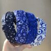 Wholesale Polka Dot Bow Headband for Women, Retro Square Scarf, Wide-Brimmed High Headband