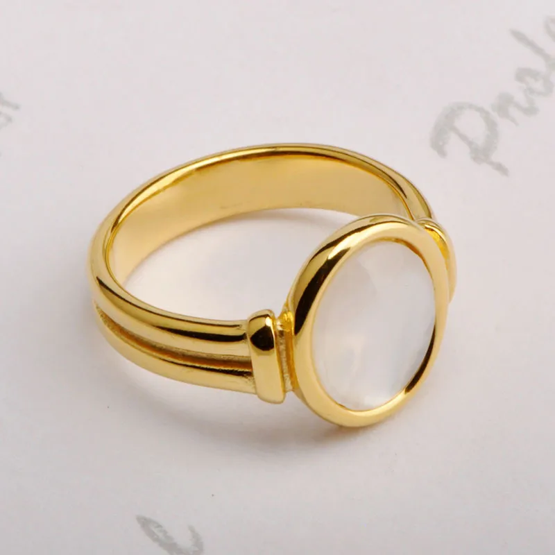 Wholesale PVD Coated Real Gold Plated 18K Gold Round Stainless Steel Elegant Waterproof Non Tarnish Rings