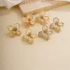 1 Pair Nordic Style Sweet Flower Plating Inlay Copper Zircon K Gold Plated Ear Studs