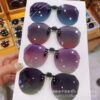 Wholesale cut edge flip sunglasses larized clip frameless round men's and women's UV protection sunglasses clip