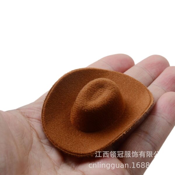 oly-1a5d47ad4d9d4d8efbc30d6311e76b1a Wholesale Black and White Color Block Printed Toy Cowboy Hat Toy Doll Hat eva Hat 6.8cm
