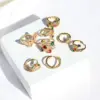 Wholesale Retro Butterfly Copper Open Ring Plating Zircon Copper Rings