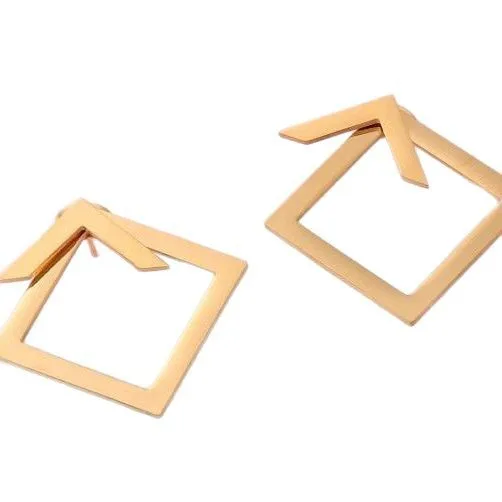 1 Pair Simple Style Geometric Plating 304 Stainless Steel Ear Studs