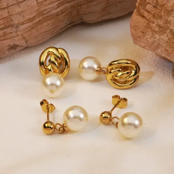 304 Stainless Steel Plastic Geometric Electroplating Acrylic Imitation Gold Casual Princess French Style Irregular Drop Earrings