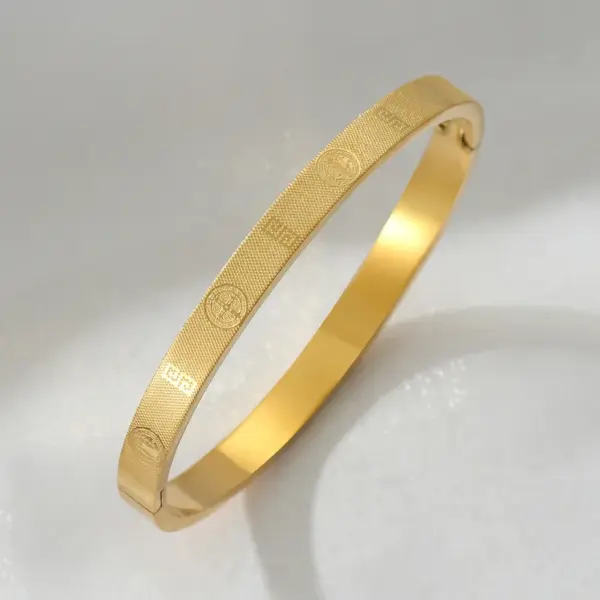 Wholesale Retro Symbol Titanium Steel Bangle In Bulk