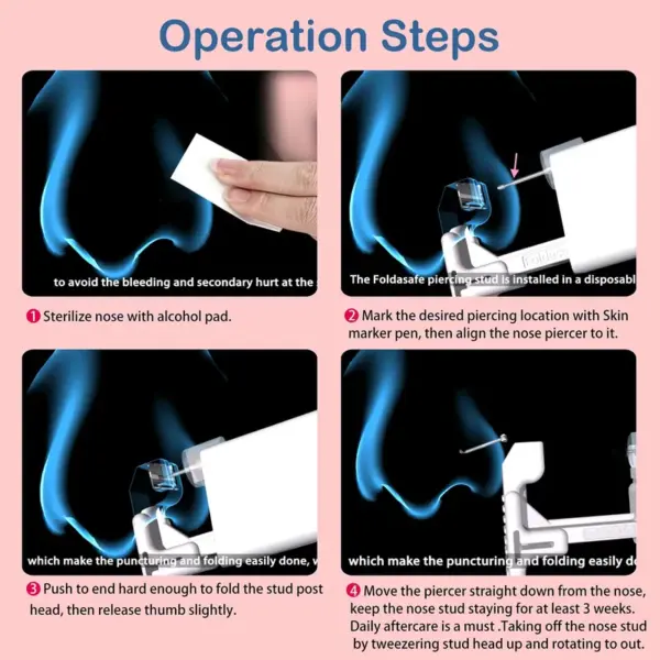 1 Set 304 Stainless Steel 316 Stainless Steel Plastic Resin Rhinestones Nose Rings & Studs Geometric