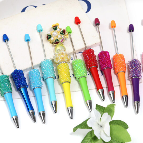 Wholesale New bubble pens mermaid bubble beads diy beaded pen bead pen multicolor ballpoint pen in stock