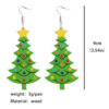 Wholesale Christmas Snowman Red and Black Plaid Lantern Wood Earrings