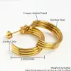 Wholesale 1 Pair Vacation Beach Geometric Plating 304 Stainless Steel 18K Gold Plated Earrings