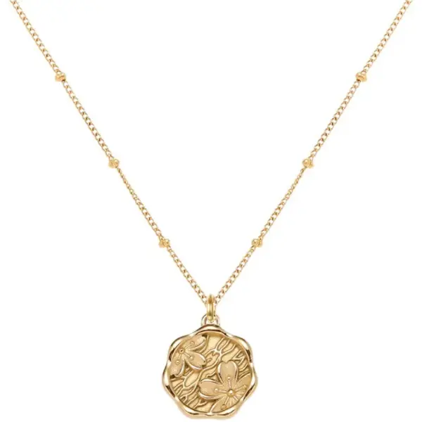 Wholesale Retro Flower Titanium Steel Plating Pendant Necklace 1 Piece