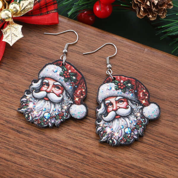Wholesale Cute and quirky Santa Claus pendant earrings for Christmas