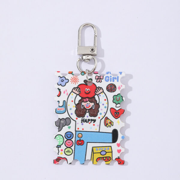 Wholesale 10pcs/pack Acrylic Printed Tag Pendant DIY Phone Chain Keychain