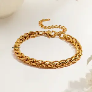 【XKB0203】Flower Basket Chain Bracelet / Gold
