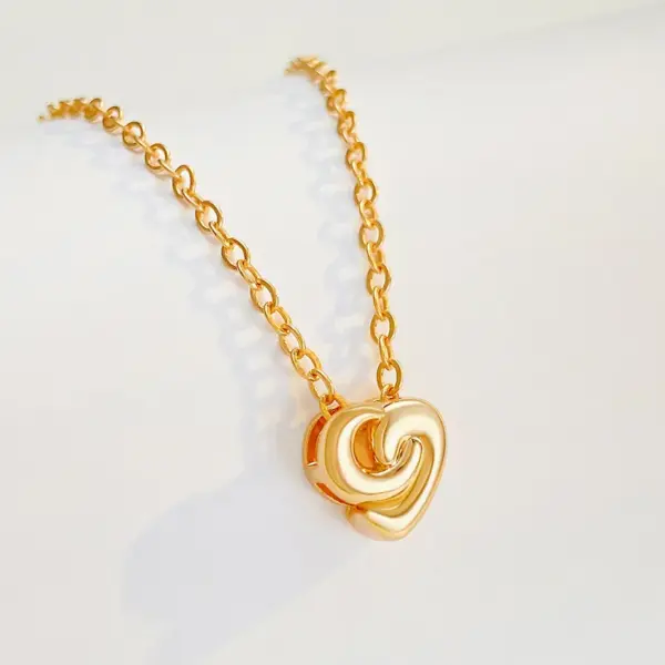 Wholesale Heart Shape Copper Sweet IG Style Copper Pendant Necklace Necklace