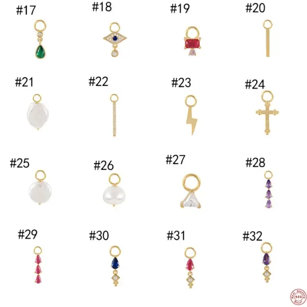 1 Piece 925 Sterling Silver Zircon Geometric Star Moon Drop Earrings