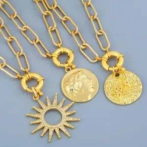 Wholesale Copper Plating Geometric Copper Necklaces