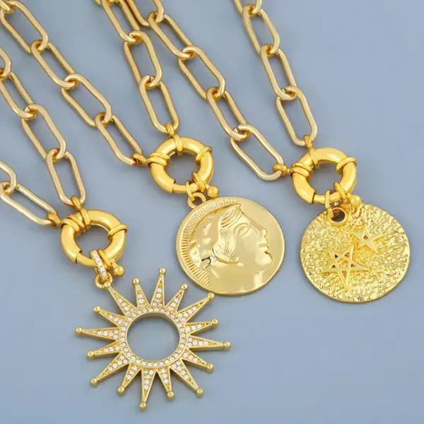 Wholesale Copper Plating Geometric Copper Necklaces