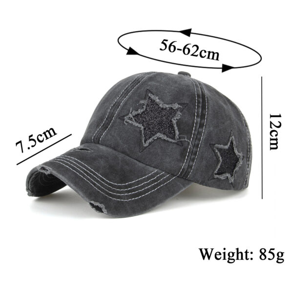 Wholesale Spring and Summer New Washed Five-pointed Star Ponytail Baseball Cap Cap Sun Hat Sun Hat B812