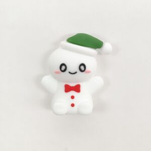 Christmas Snowman [White] Silicone Beads