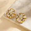Wholesale INS Style Basic Model (Simple Style) Sweet Irregular Oil Drop 304 Stainless Steel No Inlay Material Water Plating Imitation Gold Women's Earrings Studs