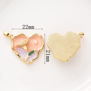 #58 18k golden pink heart (with melon seed buckle)
