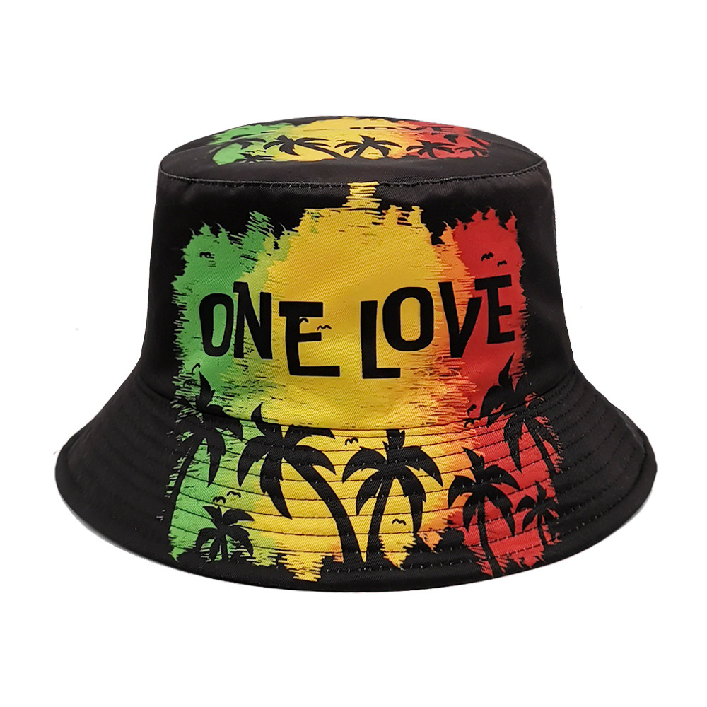 Wholesale ONE LOVE Letter nut Tree Printed Fisherman Hat European and American Spring and Summer Personality Sunscreen Hat Outdoor Srts Sun Hat