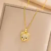 Wholesale Ion Plating (IP) Real Gold Plated Little Bear Stainless Steel Cute Waterproof Non Tarnish Rings Earrings Necklace