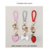 Wholesale Diamond Heart Keychain Full Diamond Car Key Pendant Jewelry Bag Strawberry Bow Love Hanging