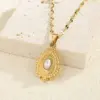 Wholesale Jewelry Simple Style Classic Style Cross 201 Stainless Steel 304 Stainless Steel Brass Zircon 18K Gold Plated Plating Inlay Pendant Necklace Lip Chain