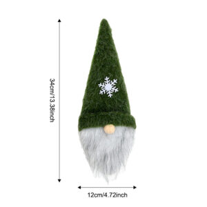 Plush snowflake wine bottle cover green