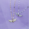 Wholesale Korean Style Women's Niche Design Inlaid Angel Wings Necklace New Accessible Luxury High-end Clavicle Chain