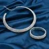 Wholesale Bridal Round Alloy Inlay Rhinestones Bracelets Necklace