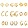 Wholesale 304 Stainless Steel Geometric Electroplated 18K Real Gold Plated Casual Elegant Simple Style Waterproof Non Tarnish Plating Earrings