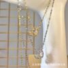 Wholesale Simple hollow love real gold plating necklace Ins style fashion small and exquisite cross-border explosions factory direct sales
