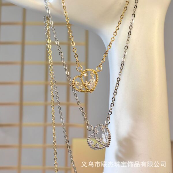 Wholesale Simple hollow love real gold plating necklace Ins style fashion small and exquisite cross-border explosions factory direct sales