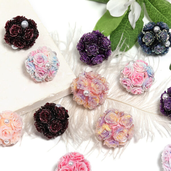 oly-1abba37e9b2917a33949085492d78672 Wholesale New simulated soft rose clay rhinestone ball DIY mobile phone chain bag chain beaded pen jewelry accessories loose beads