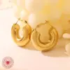 Wholesale PVD Coated Real Gold Plated 18K Gold Printing 304 Stainless Steel Retro Waterproof Non Tarnish Earrings