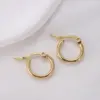 Wholesale Ion Plating (IP) 18K Gold Plated Round Titanium Steel Vintage Style Modern Style Simple Style Waterproof Non Tarnish Hoop Earrings