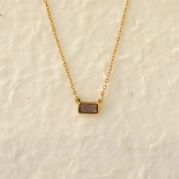 oly-1acbec796fce141dc36e76bb1f8c1973 Wholesale PVD Coated 18K Gold Plated Rectangle 304 Stainless Steel IG Style Modern Style Classic Style Waterproof Non Tarnish 304 Stainless Steel Lobster Trier Clasp Closure Pendant Necklace