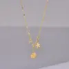 304 Stainless Steel Starfish Shell PVD Coated Zircon 18K Real Gold Plated Marine Style Simple Style Waterproof Non Tarnish Inlay Cable Chain Gold Multi Charms Necklace