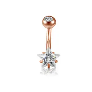 Rose Gold Five-Pointed Star Single Zircon One