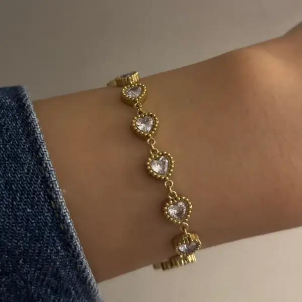 PVD Coated Real Gold Plated 16K Gold White Gold Plated Geometric 304 Stainless Steel Lady Romantic Waterproof Non Tarnish 304 Stainless Steel Bracelets Bangle