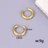 304 Stainless Steel Geometric Ion Plating (IP) 18K Real Gold Plated 18K Gold Simple Style Commute Waterproof Non Tarnish Gold Earrings